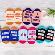 Novelty nursing socks – 5 fun pairs (calf) - Image 4