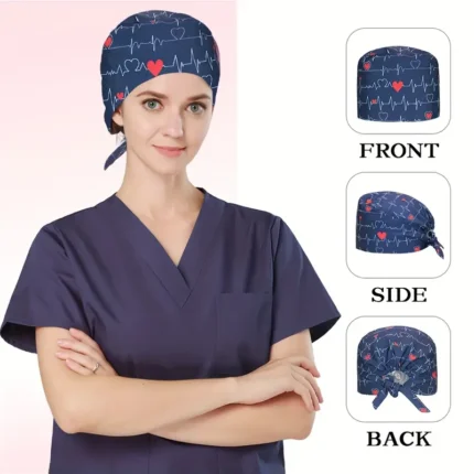 Printed scrub caps