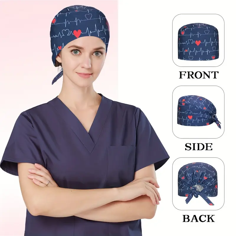 eb8b3850-d7bb-4bf8-b089-f8a702936362 Printed scrub caps - Image 1