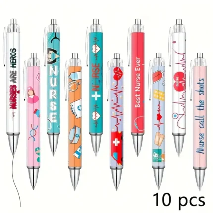 Nurse-themed ballpoint pens – 10 pack